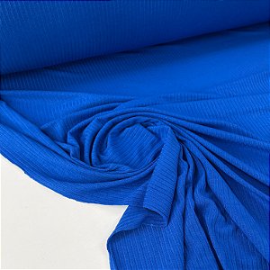 Malha Canelada De Viscose Azul Bic