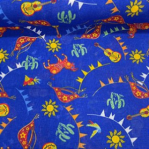 Chita Desenhos de São João Fundo Azul