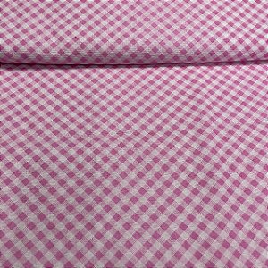 Chita Xadrez Rosa e Branco