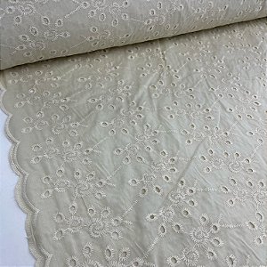 Layse Bicolor Bordado Creme