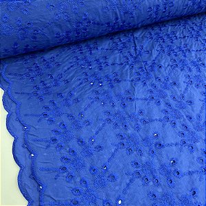 Layse Bicolor Bordado Azul Royal