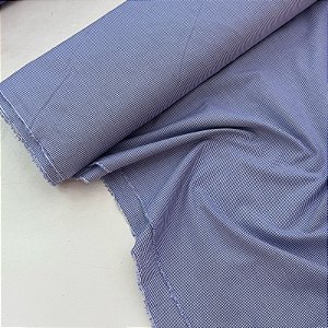 Tricoline Fio 60 Tinto Xadrez Azul
