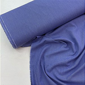 Tricoline Fio 50 Tinto Quadriculado Azul e Branco
