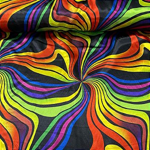 Cetim Estampado Psicodélico