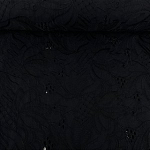 Laise Bordada Preto Floral Étnico