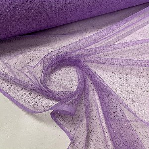 Tule Com Glitter Lilás