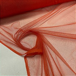 Tule Com Glitter Laranja