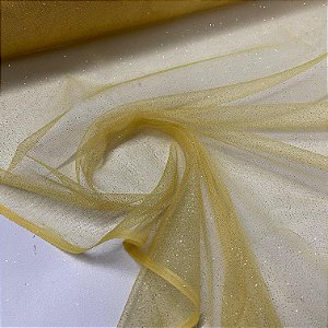 Tule com Glitter Amarelo