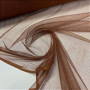Tule com Glitter Marrom