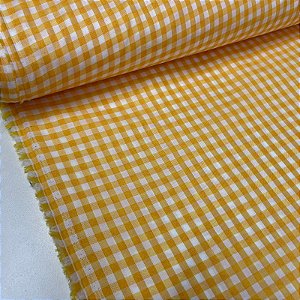 Xadrezinho De Poliéster N3 Amarelo