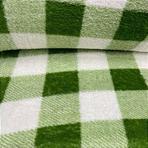 Fleece Estampado Xadrez Graudo Verde