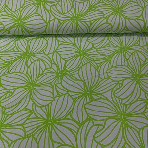 Viscose Estampada Flores Verde com Branco