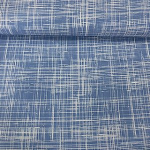 Viscose Estampada Fundo Azul Clarinho com Riscos Brancos