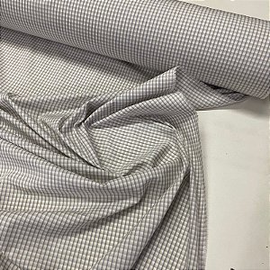 Tricoline Fio 40 Galles Xadrez Branco e Cinza