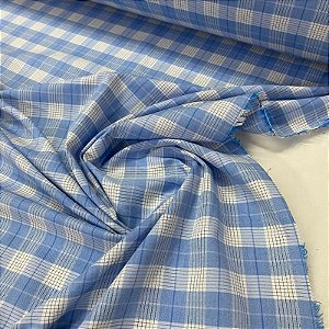Tricoline Fio 40 Capri Xadrez Azul e Branco