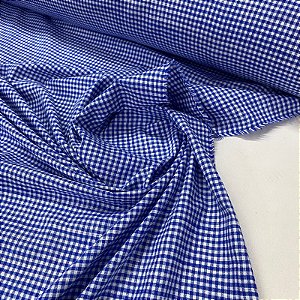 Tricoline Fio Tinto Biarritz Xadrez Azul Classico