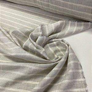 Linen Natural Modal Listrado Cinza