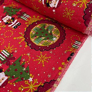Oxford Natalino Shine Quadros com Árvores e Papai Noel