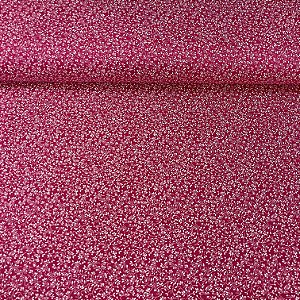 Tricoline Estampada Bahamas Fundo Cereja com Ramos Brancos