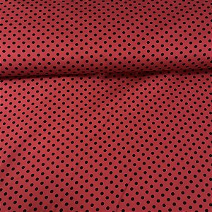 Tricoline Estampada Bahamas Vermelho Com Poá Preto