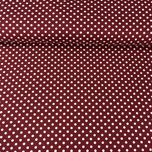 Tricoline Estampada Bahamas Fundo Vermelho Com Poá Branco