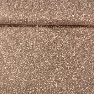 Tricoline Estampada Bahamas Fundo Marrom Com Ramos Beges