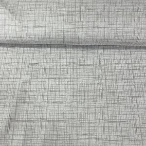 Tricoline Estampada Bahamas Fundo Branco Com Riscos Cinza