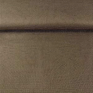 Tricoline Estampada Bahamas Fundo Marrom Com Poá Miudinho Branco