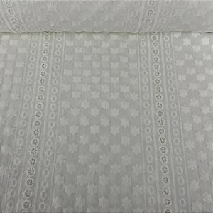 Laise Bordada Off White Listras Delicadas