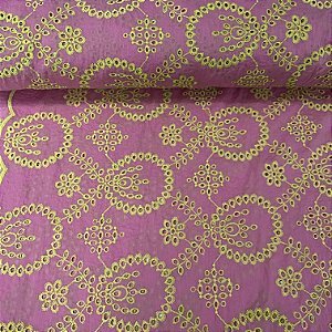 Laise Bicolor Bordada Rosa e Amarelo