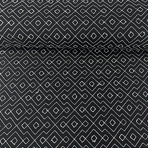 Laise Bicolor Bordada Preto e Branco