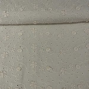 Laise Bordada Barrada 3D Creme Floral