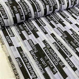 Tecido Promocional Com Listras e Frases