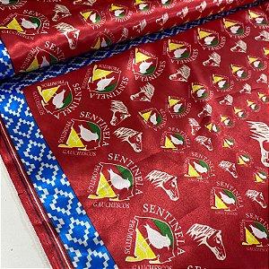 Tecido Promocional Cetim Vermelho Gaúcho