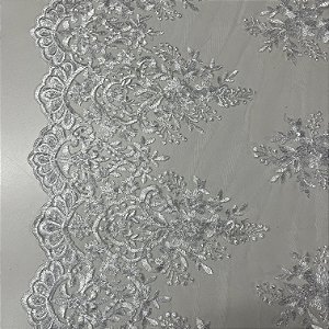 Tule Bordado Fancy Branco 1