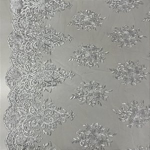 Tule Bordado Fancy Branco 2