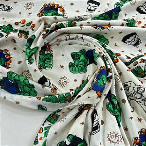 Malha de Algodão Estampada Hulk