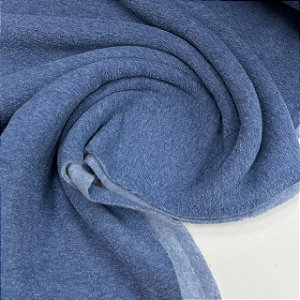 Malha Bouclê Peluciada Azul Jeans