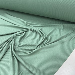 Malha Canelada De Viscose Verde Chá