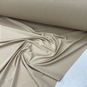 Malha Canelada De Viscose Bege