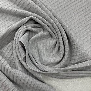 Malha Canelada De Viscose Azul Jeans