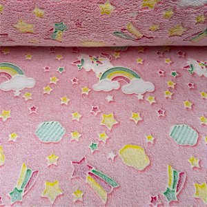 Coral Fleece 3D Night Alegria Rosa