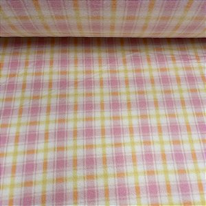 Soft Estampado Xadrez Rosa e Amarelo
