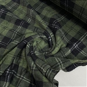Fleece Estampado Xadrez Verde