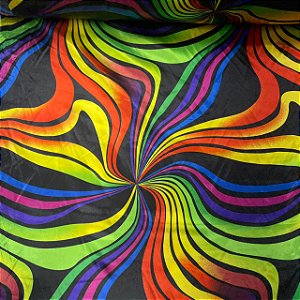Cetim Estampado Psicodélico