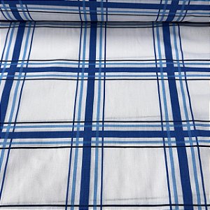 Percal Estampado 180 Fios Xadrez Azul