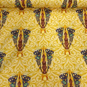 Tricoline Digital Nossa Senhora Fundo Amarelo