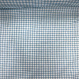 Tricoline Estampada Xadrez Azul Bebê