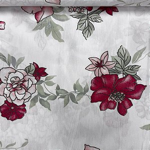 Percal Estampado 180 Fios Floral Rosas