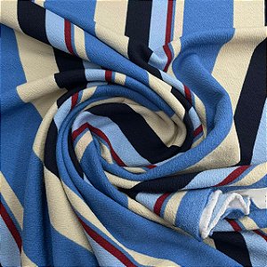 Malha Crepe Liverpool Estampada Listrada
